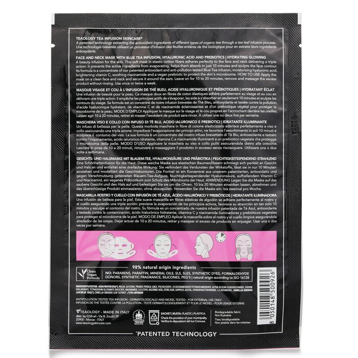 Teaology Pfirsichtee Hyaluron-Gesichts- und Halsmaske 21ml/0,17oz