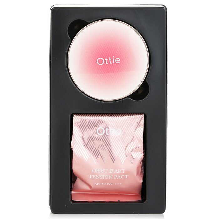 Ottie Objet D'art Tension Pact SPF50 PA++++ & Nachfüllung Nr. 23 Natural 2x15g/0,52oz