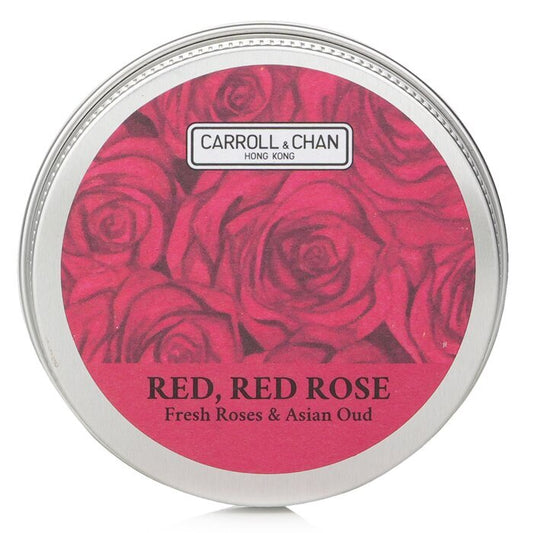 Carroll & Chan 100 % Bienenwachs, Mini-Dose, Kerze – # Rot, Rote Rose (Frische Rosen und asiatisches Oud), 1 Stück