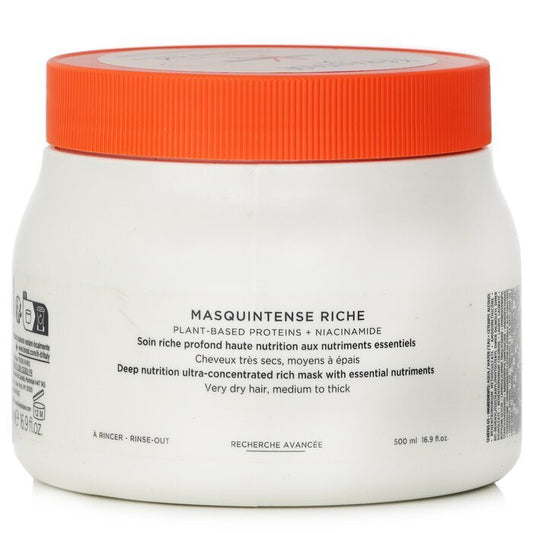 Kerastase Nutritive Masquintense Riche Deep Nutrition Ultrakonzentrierte reichhaltige Maske mit essentiellen Nährstoffen, 500 ml