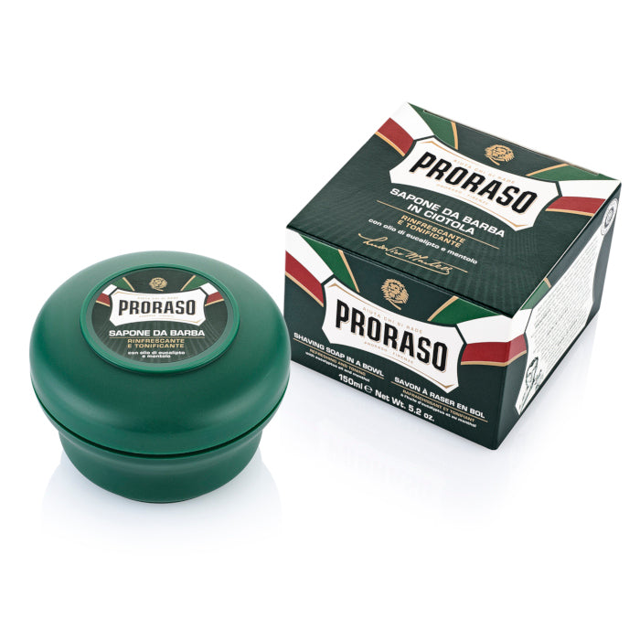 Proraso Grüne Rasierseife in einer Schüssel (Eukalyptus & Menthol) 150ml/5oz