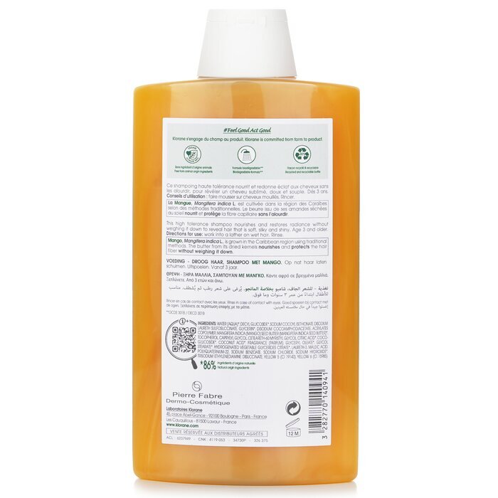 Klorane Shampoo mit Mango (Pflege für trockenes Haar) 400ml/13,5oz