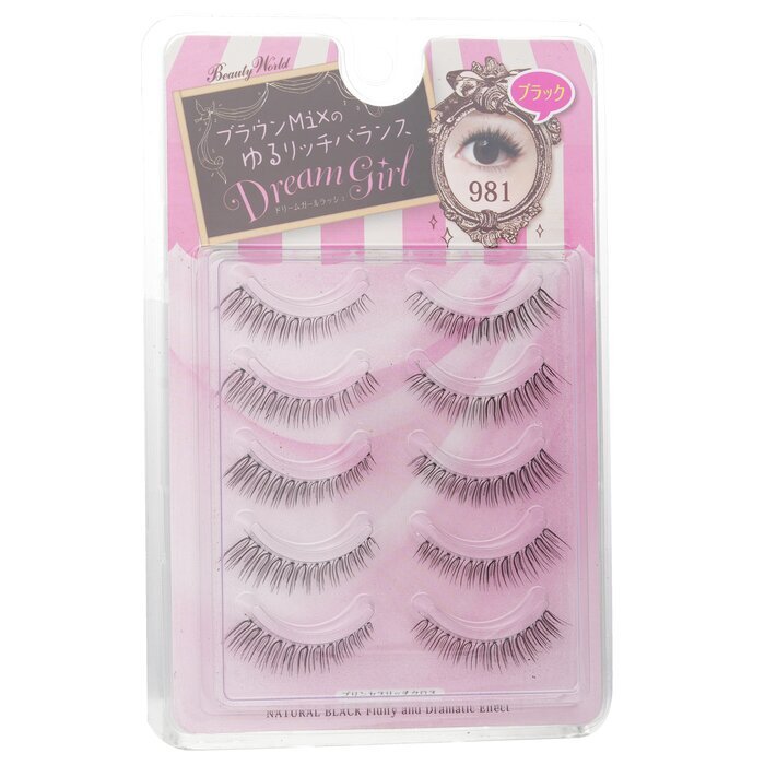 Beauty World Dream Girl Nylonwimpern - Nr. 981 Schwarz 5 Paar