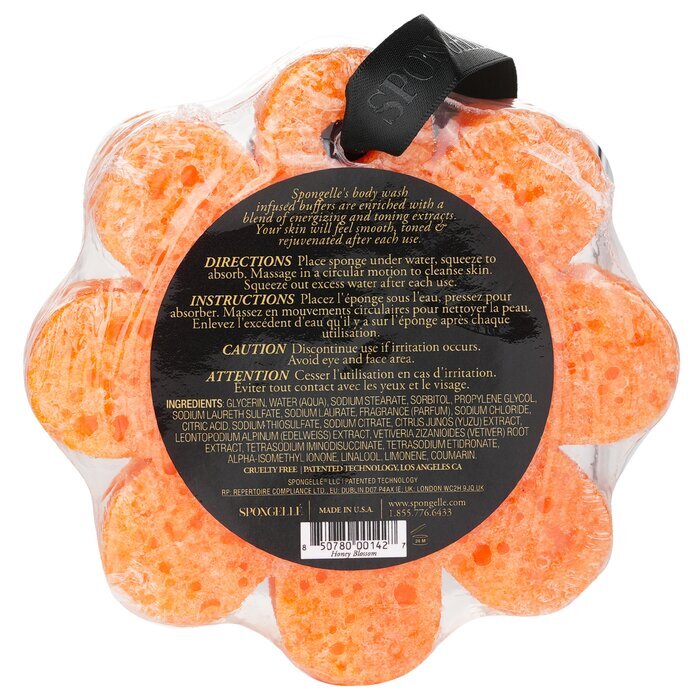 Spongelle Wildblumen-Seifenschwamm – Honigblüte (Orange) 1 Stück/85 g
