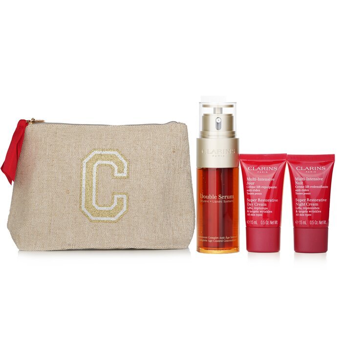 Clarins Rituale Double Serum & Multi Intensive Set: 3 Stück + 1 Beutel