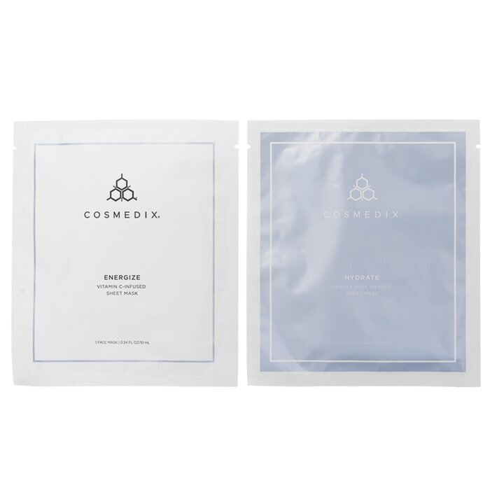 CosMedix – Strahlendes und verjüngendes Tuchmasken-Set aus Bio-Zellulose, 4 Stück/1 Box