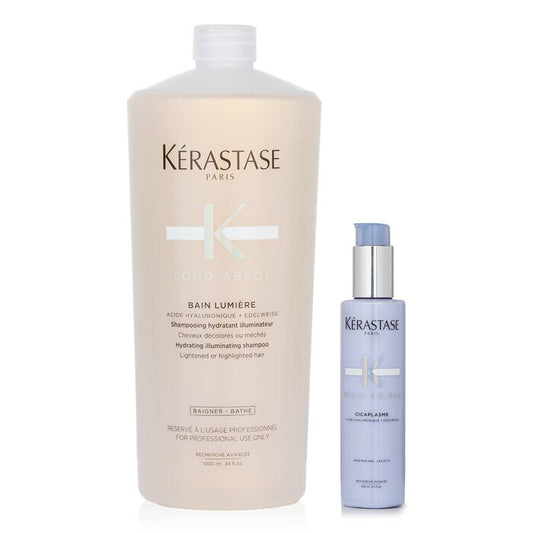 Kerastase Blond Absolu Set 1: Shampoo & stärkendes Hitzeschutzserum (aufgehelltes oder gesträhntes Haar) 2 Stück