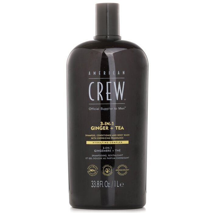 American Crew 3-in-1 Ingwer + Tee Shampoo, Spülung und Duschgel 1000 ml