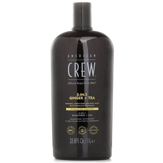 American Crew 3-in-1 Ingwer + Tee Shampoo, Spülung und Duschgel 1000 ml