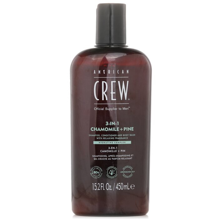 American Crew 3-in-1 Kamille + Kiefer Shampoo, Spülung und Duschgel 450 ml