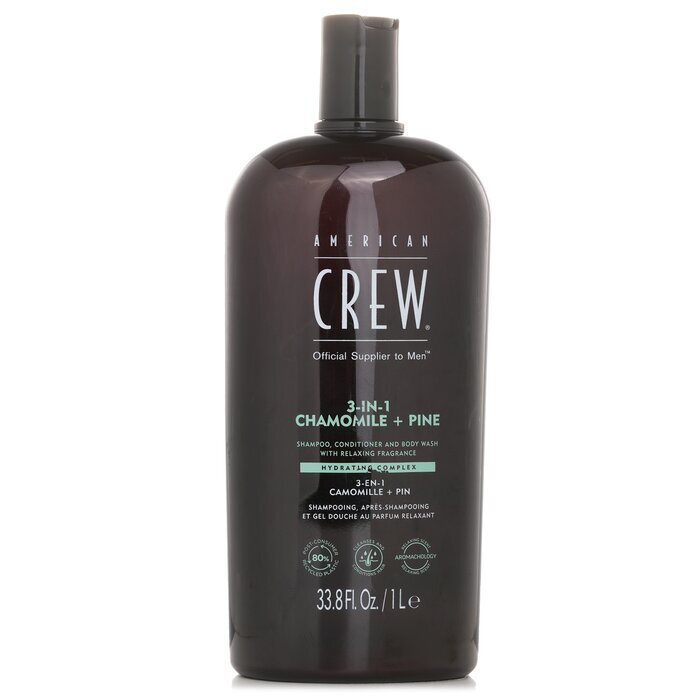 American Crew 3-in-1 Kamille + Kiefer Shampoo, Spülung und Duschgel 1000 ml