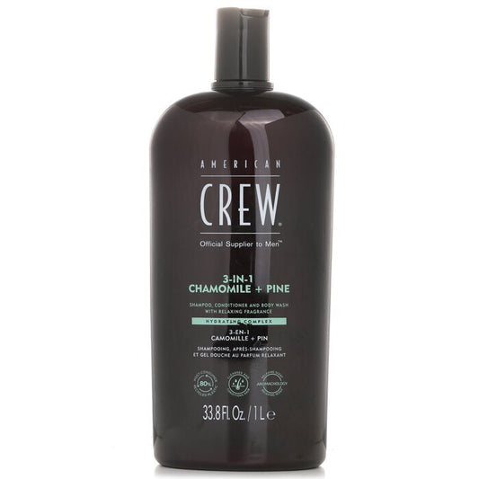 American Crew 3-in-1 Kamille + Kiefer Shampoo, Spülung und Duschgel 1000 ml
