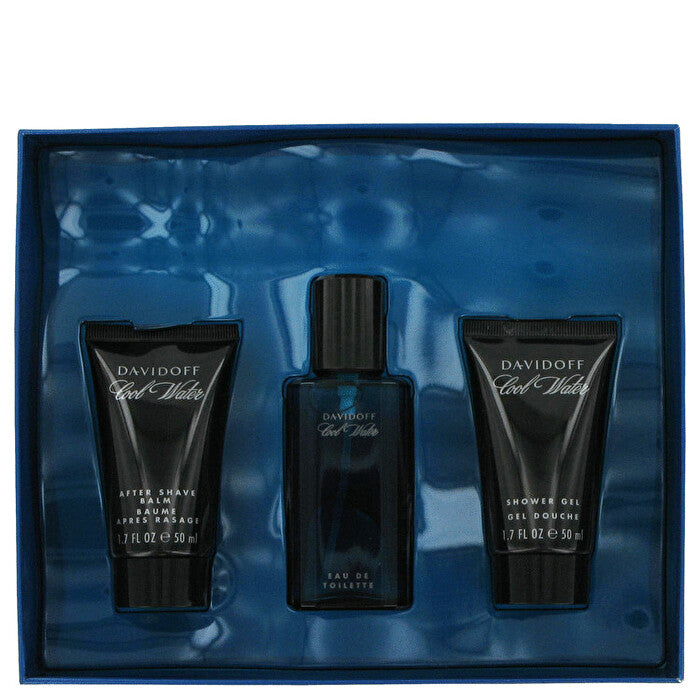Davidoff Cool Water Gift Set - Eau De Toilette Spray +1.7 oz After Shave Balm+ 1.7 oz Shower Gel