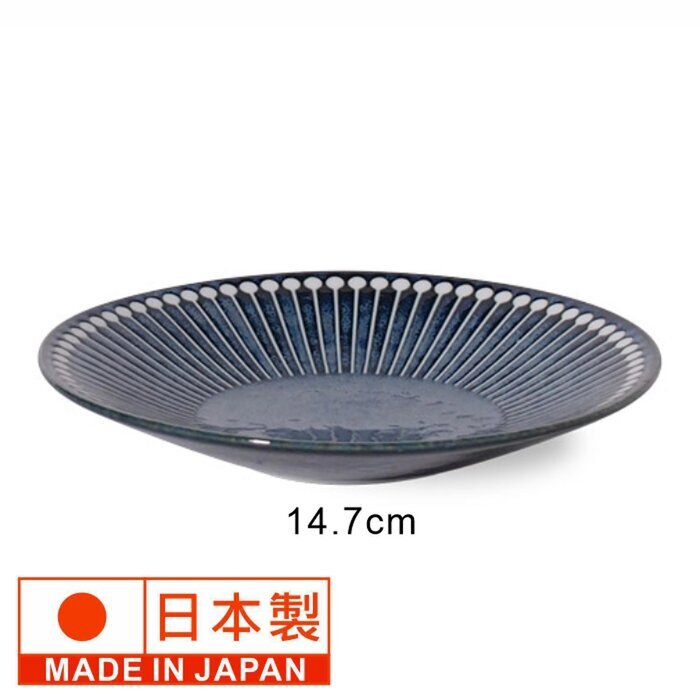 Minoro Touki Minoyaki Ultra Light 14.7CM Ceramic Dish (Yamato Blue)-  Yamato Blue