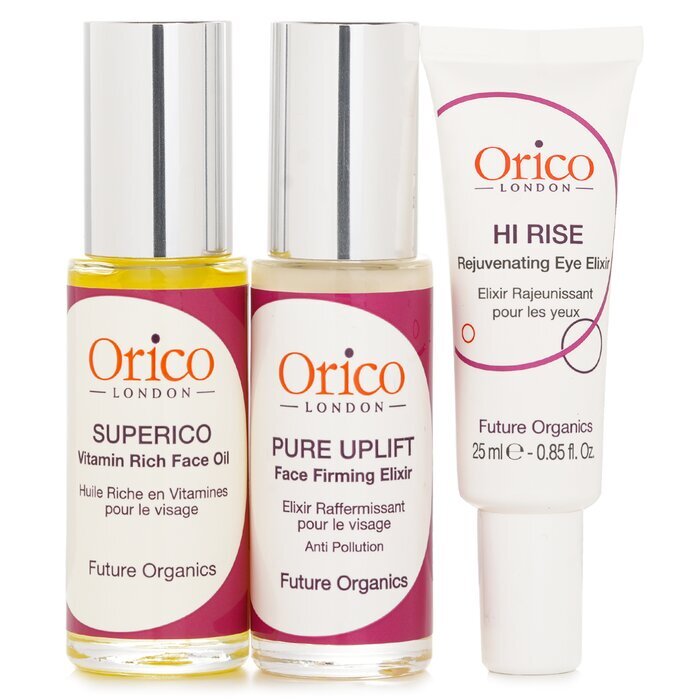 Orico London Age Resist Trio: Gesichtsöl 30 ml/1,01 oz + Straffendes Elixier 30 ml/1,01 oz + Augenelixier 25 ml/0,85 oz 3 Stück