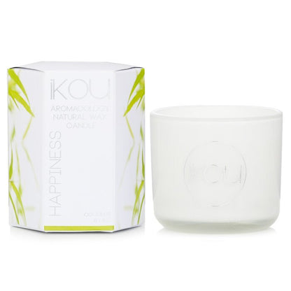 iKOU Eco-Luxury Aromacology Kerzenglas aus natürlichem Wachs – Happiness (Kokosnuss und Limette), 85 g