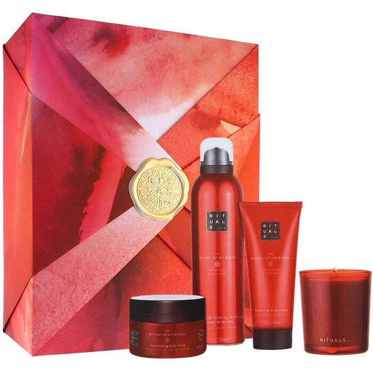 Rituals Ayurveda Set Salt Body Scrub 125gr/body Cream 100ml/foaming Shower Gel 200ml/scented Candle 140gr 565ml