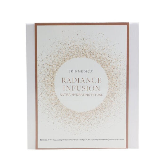 Skin Medica Radiance Infusion Ultra Hydrating Ritual Set: HA Rejuvenating Hydrator 28,4 g + Ultra Hydrating Sheet-Maske 2 Stk. + Rosenquarz-Roller 4 Stk.