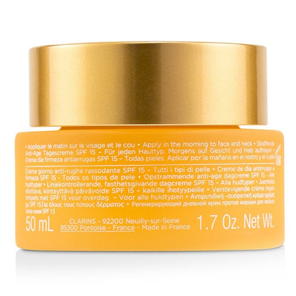 Clarins Extra-Firming Jour Wrinkle Control, straffende Tagescreme LSF 15 – alle Hauttypen, 50 ml