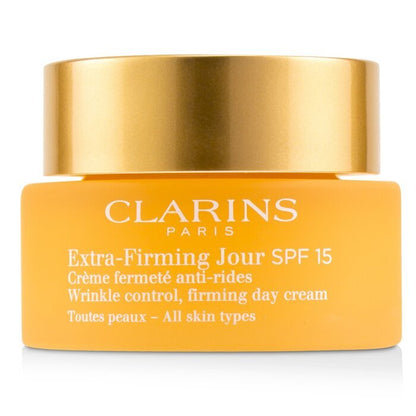 Clarins Extra-Firming Jour Wrinkle Control, straffende Tagescreme LSF 15 – alle Hauttypen, 50 ml