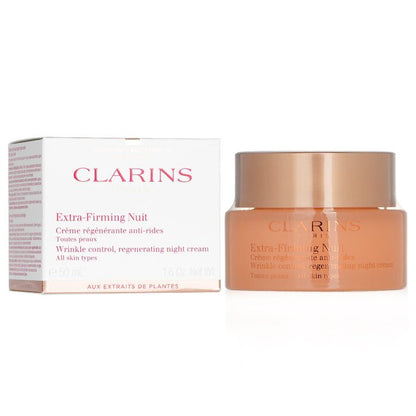 Clarins Extra-Firming Nuit Wrinkle Control, regenerierende Nachtcreme – alle Hauttypen, 50 ml
