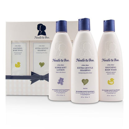Noodle &amp; Boo Starter-Geschenkset: Extra sanftes Shampoo 237 ml/8 oz + beruhigendes Duschgel 237 ml/8 oz + superweiche Lotion 237 ml/8 oz, 3-tlg.
