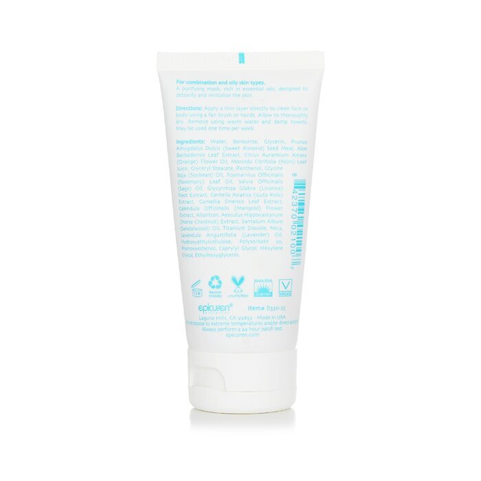 Epicuren Reinigende Maske aus vulkanischer Tonerde – Für Mischhaut und fettige Hauttypen, 74 ml/2,5 oz