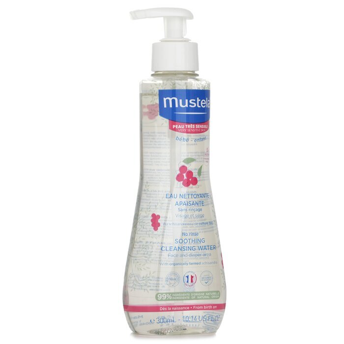 Mustela No Rinse Beruhigendes Reinigungswasser (Gesicht &amp; Windelbereich) - Für sehr empfindliche Haut 300ml/10.14oz