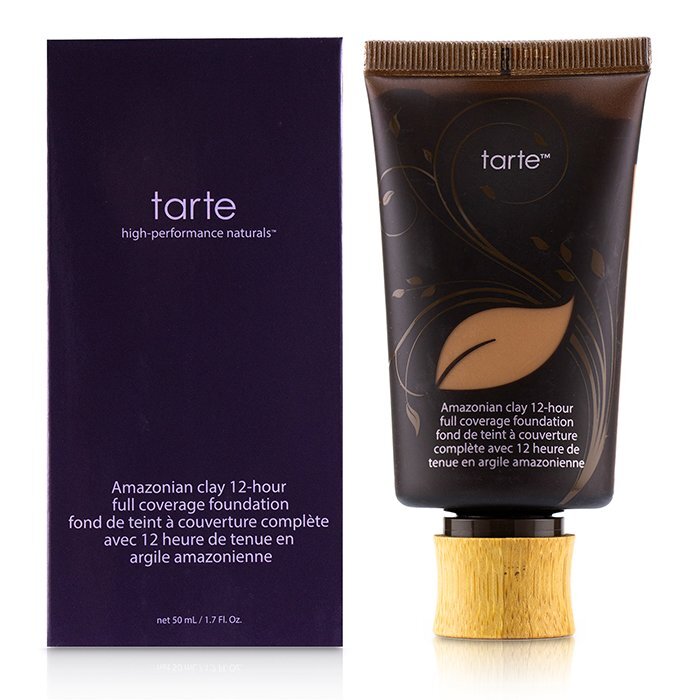Tarte Amazonian Clay Foundation mit 12-Stunden-Volldeckung, Nr. 48N Tan Deep Neutral, 50 ml