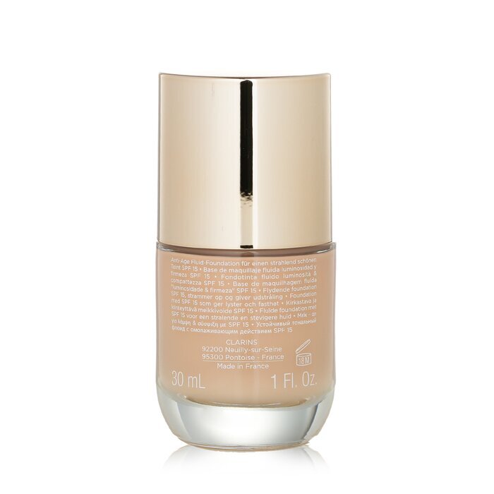 Clarins Everlasting Youth Fluid Aufhellendes und straffendes Make-up LSF 15 – Nr. 107 Beige, 30 ml