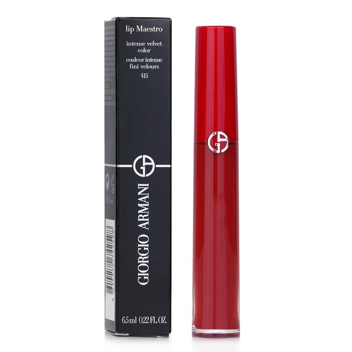 Giorgio Armani Lip Maestro Intense Velvet Color (Flüssiger Lippenstift) – Nr. 415 (Red Wood) 6,5 ml/0,22 oz