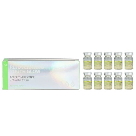 Natürliche Schönheit, verjüngende, jugendlich strahlende Porenverfeinerungs-Essenz, 10 x 5 ml