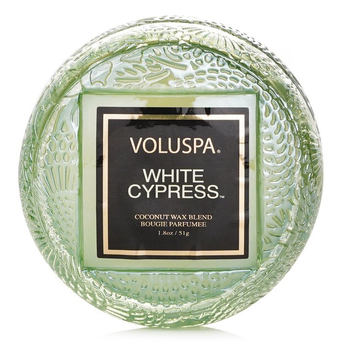 Voluspa Macaron-Kerze – Weiße Zypresse, 51 g/1,8 oz