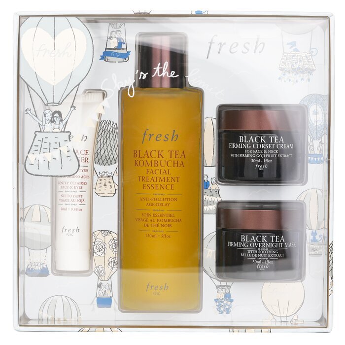 Frischer Schwarztee – Straffendes Beauty-Paket-Set, 4-tlg.