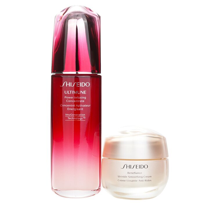 Shiseido Defend &amp; Regenerate Power Faltenglättungsset: Ultimune Power Infusing Concentrate N 100ml + Benefiance Faltenglättungscreme 50ml 2St
