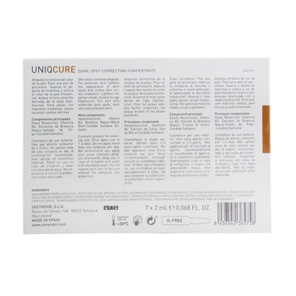 SKEYNDOR Uniqcure Dark-Spot Correcting Concentrate (Für Haut mit mäßigen dunklen Flecken, dunkle Haut und gelbliche Haut) 7x2ml/0,068oz