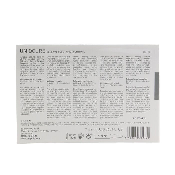 SKEYNDOR Uniqcure Renewal Peeling-Konzentrat (für stumpfe/dicke Haut, mit offenen Poren/Aknenarben) 7 x 2 ml x 0,068 oz