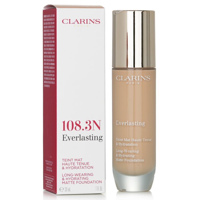 Clarins Everlasting langanhaltendes und feuchtigkeitsspendendes, mattes Make-up – Nr. 108.3N Organza, 30 ml