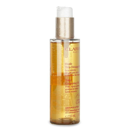 Clarins Total Cleansing Oil mit Extrakten aus Alpen-Goldenzian und Zitronenmelisse (alles wasserfeste Make-up), 150 ml