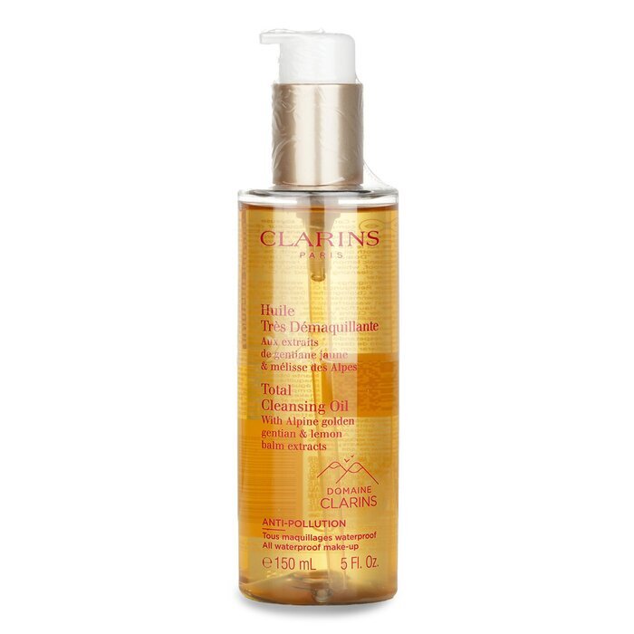 Clarins Total Cleansing Oil mit Extrakten aus Alpen-Goldenzian und Zitronenmelisse (alles wasserfeste Make-up), 150 ml