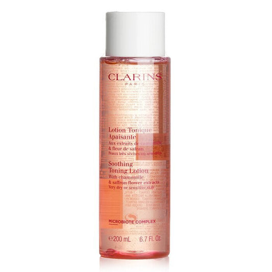 Clarins Beruhigende Toning Lotion mit Kamillen- und Safranblütenextrakten – Sehr trockene oder empfindliche Haut, 200 ml