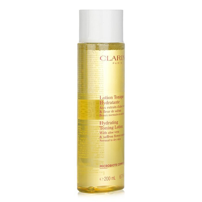 Clarins Feuchtigkeitsspendende Toning Lotion mit Aloe Vera und Safranblütenextrakten – Normale bis trockene Haut, 200 ml