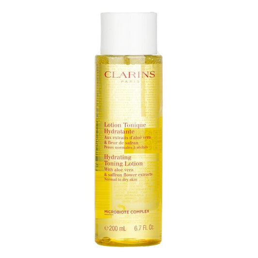 Clarins Feuchtigkeitsspendende Toning Lotion mit Aloe Vera und Safranblütenextrakten – Normale bis trockene Haut, 200 ml