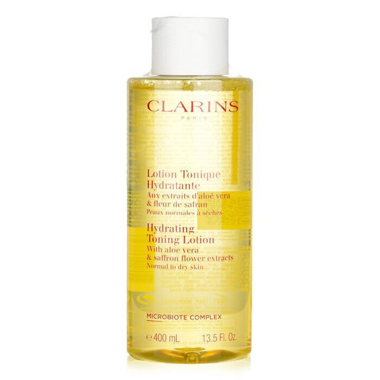 Clarins Feuchtigkeitsspendende Toning Lotion mit Aloe Vera und Safranblütenextrakten – Normale bis trockene Haut, 400 ml