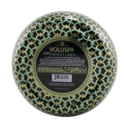 Voluspa Dekorative Kerze in Dose mit 3 Dochten – Französisches Leinen, 340 g/12 oz