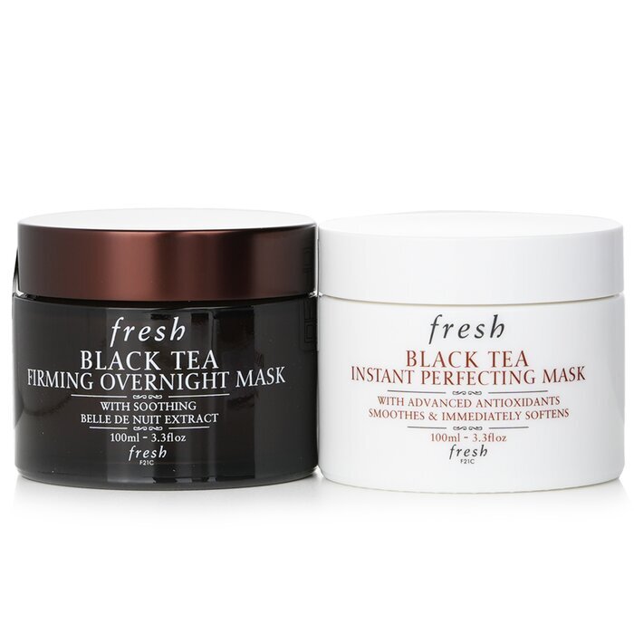 Frischer Schwarztee-Aging-Verzögerungs-Set für Nacht und Tag: Schwarztee-Sofort-Perfektionsmaske 100 ml + Schwarztee-Straffungs-Nachtmaske 100 ml 2 x 100 ml/3,3 oz