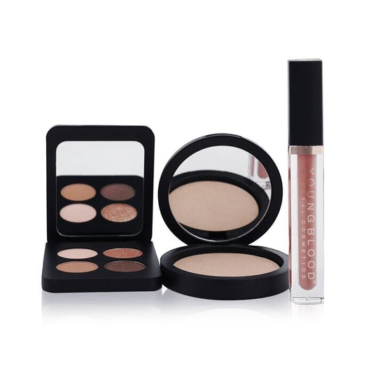 Youngblood Sweet Talk The Perfect Spring Glow-Palette (1x feuchtigkeitsspendende Lippencreme, 1x Highlighter, 1x Lidschatten-Quad) 3-tlg.
