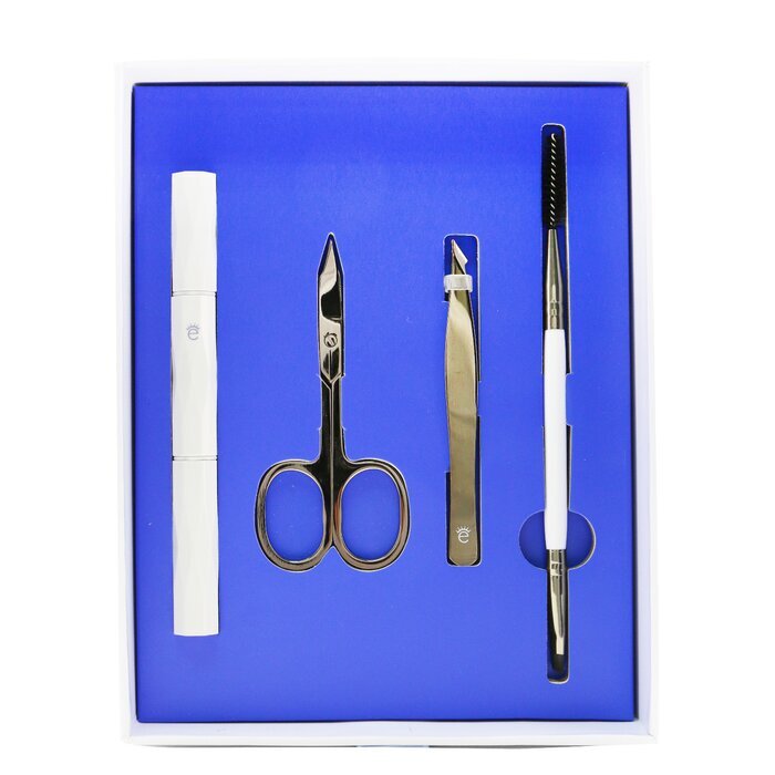 Eyeko Augenbrauen-Pflegeset: Augenbrauenbürste &amp; Brauenpinsel + Schere + Pinzette + Augenbrauenrasierer + Beutel 4-tlg. + 1 Tasche