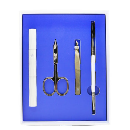 Eyeko Augenbrauen-Pflegeset: Augenbrauenbürste &amp; Brauenpinsel + Schere + Pinzette + Augenbrauenrasierer + Beutel 4-tlg. + 1 Tasche