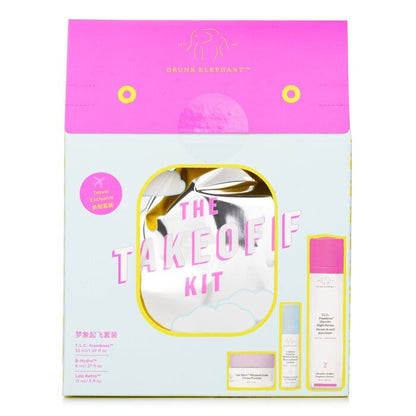 Drunk Elephant The TakeOff Kit: TLC Framboos Nachtserum 50 ml + B-Hydra Serum 8 ml + Lala Retro Schlagsahne 15 ml 3-tlg.